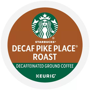 Starbucks Decaf Pike Place Roast, Medium Roast, Keurig K-Cup Coffee Pods, Box of 24 K-cups