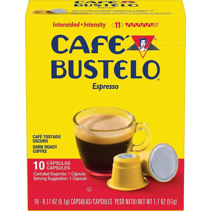 Cafe Bustelo Espresso, Box of 10 Nespresso Capsules