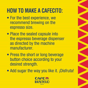 Cafe Bustelo Espresso, Box of 10 Nespresso Capsules