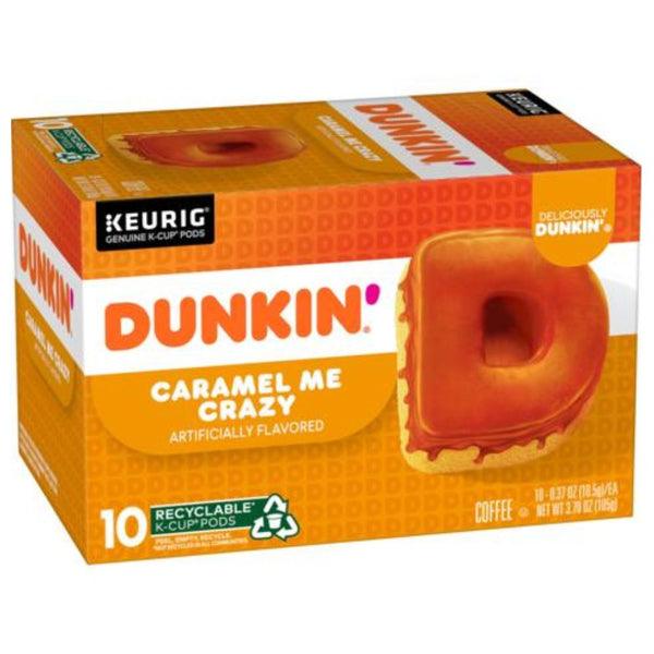 Load image into Gallery viewer, Dunkin&#39; Caramel Me Crazy, Medium Roast, Keurig K-Cup Coffee Pods, Box of 10 K-cups
