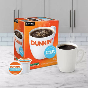 Dunkin' French Vanilla, Medium Roast, Keurig K-Cup Coffee Pods, Box of 22 K-cups