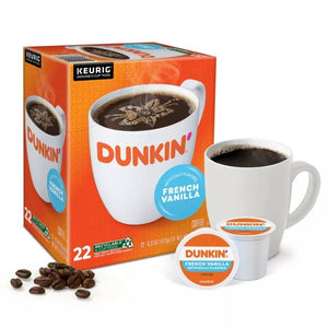 Dunkin' French Vanilla, Medium Roast, Keurig K-Cup Coffee Pods, Box of 22 K-cups