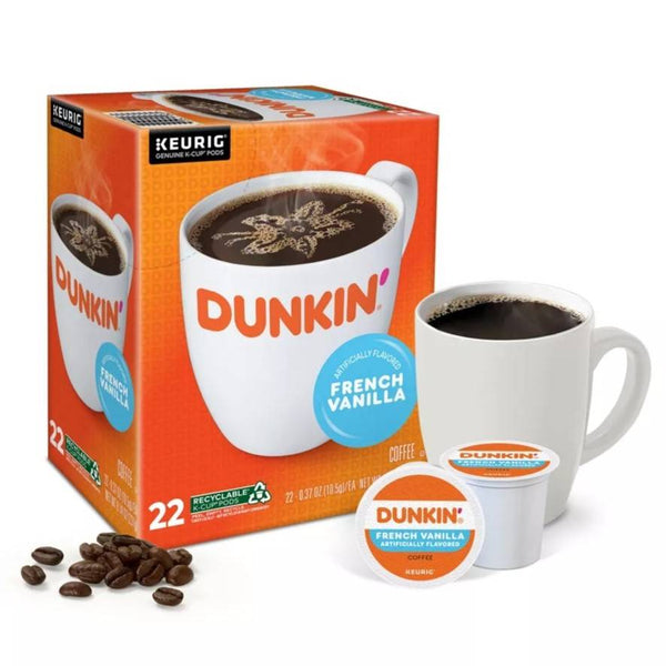 Load image into Gallery viewer, Dunkin&#39; French Vanilla, Medium Roast, Keurig K-Cup Coffee Pods, Box of 22 K-cups
