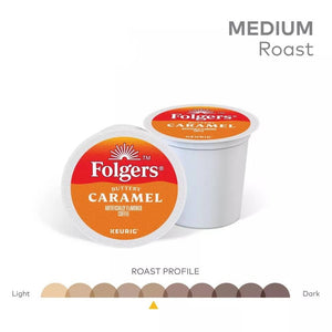 Folgers Buttery Caramel, Medium Roast, Keurig K-cup Coffee Pods, Box of 12 K-cups