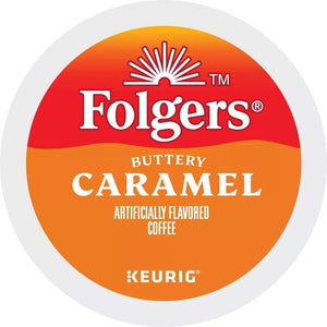 Folgers Buttery Caramel, Medium Roast, Keurig K-cup Coffee Pods, Box of 12 K-cups