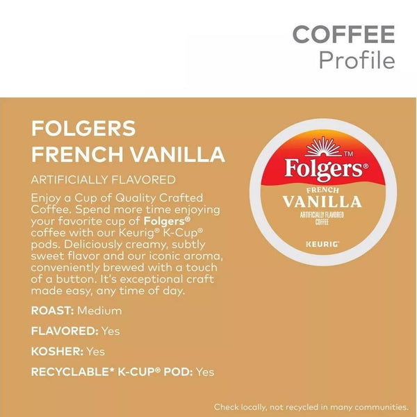 Load image into Gallery viewer, Folgers French Vanilla, Medium Roast, Keurig K-cup Coffee Pods
