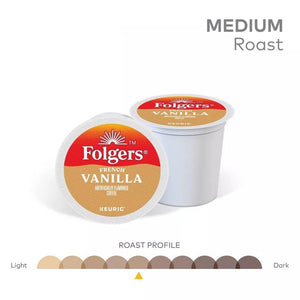 Folgers French Vanilla, Medium Roast, Keurig K-cup Coffee Pods, Box of 12 K-cups