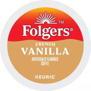 Folgers French Vanilla, Medium Roast, Keurig K-cup Coffee Pods, Box of 12 K-cups