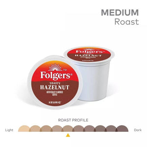 Folgers Toasty Hazelnut, Medium Roast, Keurig K-cup Coffee Pods, Box of 12 K-cups