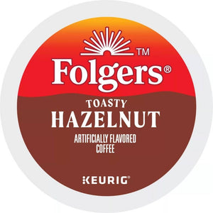 Folgers Toasty Hazelnut, Medium Roast, Keurig K-cup Coffee Pods, Box of 12 K-cups