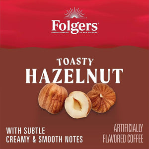 Folgers Toasty Hazelnut, Medium Roast, Keurig K-cup Coffee Pods, Box of 12 K-cups