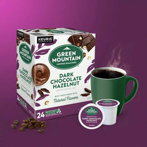 Green Mountain Dark Chocolate Hazelnut, Medium Roast, Keurig K-cup Coffee Pods, Box of 24 K-cups