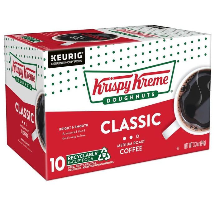 Krispy Kreme Classic, Medium Roast, Keurig K-Cup Coffee Pods, Box of 10 K-cups