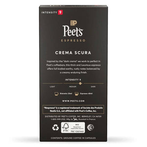 Peet's Coffee Crema Scura, Box of 10 Nespresso Capsules