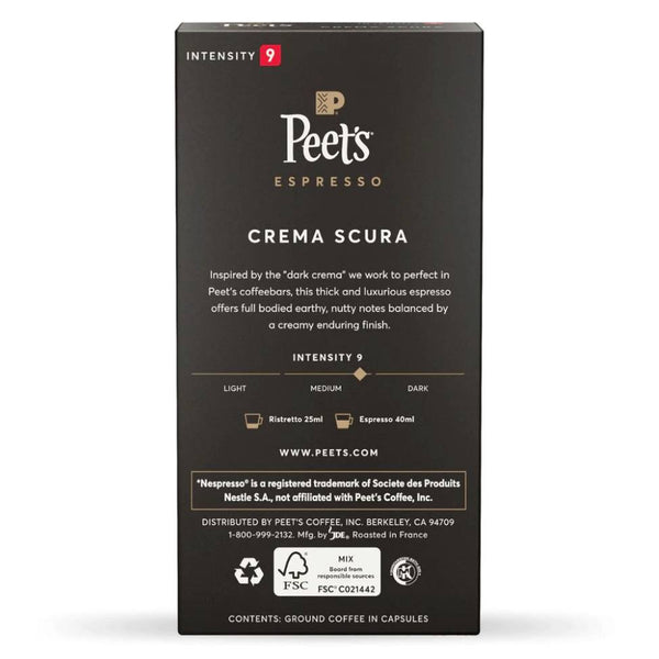 Load image into Gallery viewer, Peet&#39;s Coffee Crema Scura, Box of 10 Nespresso Capsules
