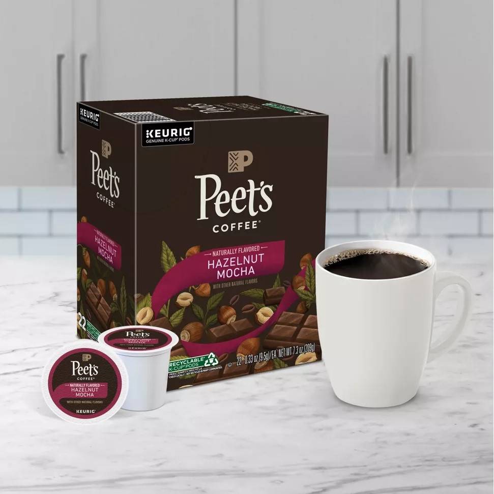 Peet's Coffee Hazelnut Mocha, Light Roast, Keurig K-Cup Coffee Pods, B ...