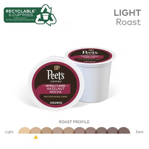 Peet's Coffee Hazelnut Mocha, Light Roast, Keurig K-Cup Coffee Pods, Box of 10 K-cups