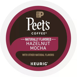 Peet's Coffee Hazelnut Mocha, Light Roast, Keurig K-Cup Coffee Pods, Box of 10 K-cups