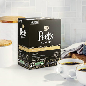 Peet's Coffee Single Origin Brazil, Medium Roast, Keurig K-Cup Coffee Pods, Box of 22 K-cups