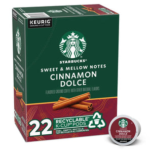 Starbucks Cinnamon Dolce, Flavored Coffee, Keurig K-Cup Coffee Pods, Box of 22 K-cups