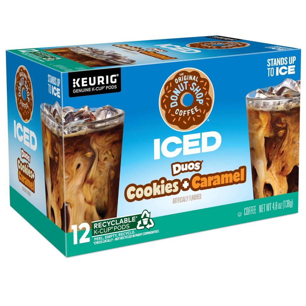 The Original Donut Shop Iced Duos Cookies Caramel Keurig K Cup Coffee Pods box of 12 K cups