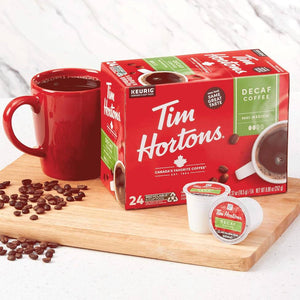 Tim Hortons Decaf, Medium Roast, Keurig K-cup Coffee Pods, Box of 24 K-cups