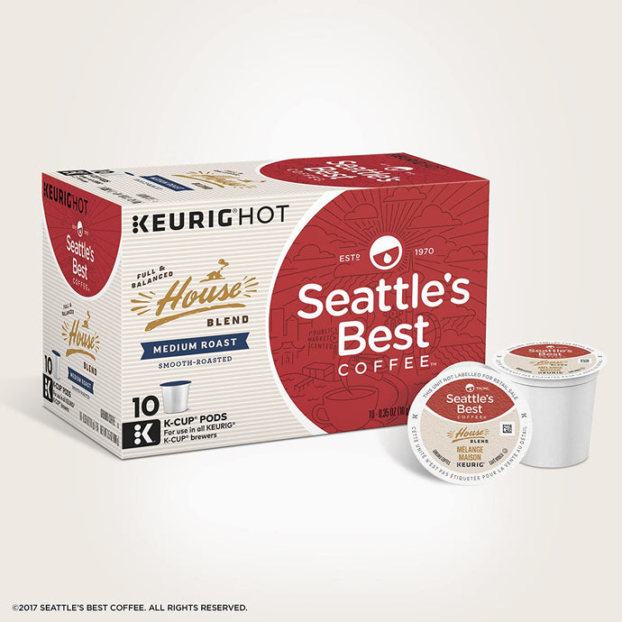 Seattle's Best Coffee House Blend, Medium Roast, Keurig K-Cup Coffee Pods, Box of 10 K-cups