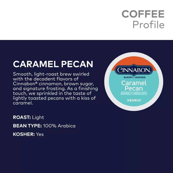 Load image into Gallery viewer, Cinnabon Caramel Pecan Coffee, Light Roast, Keurig K-Cup Coffee Pods
