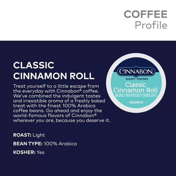 Load image into Gallery viewer, Cinnabon Classic Cinnamon Roll, Light Roast, Keurig K-Cup Coffee Pods
