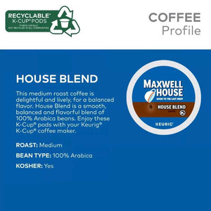 Maxwell House House Blend, Medium Roast, Keurig K-cup Coffee Pods, Box of 84 k-cups