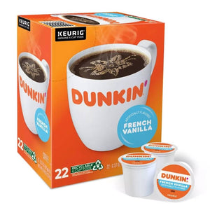 Dunkin' French Vanilla, Medium Roast, Keurig K-Cup Coffee Pods, Box of 22 K-cups