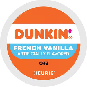 Dunkin' French Vanilla, Medium Roast, Keurig K-Cup Coffee Pods, Box of 22 K-cups