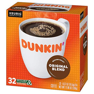 Dunkin' Original Blend, Medium Roast, Keurig K-Cup Coffee Pods, Box of 32 K-cups