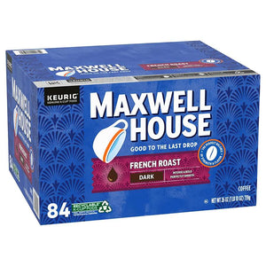 Maxwell House French Roast, Dark Roast, Keurig K-cup Coffee Pods, box of 84 k-cups