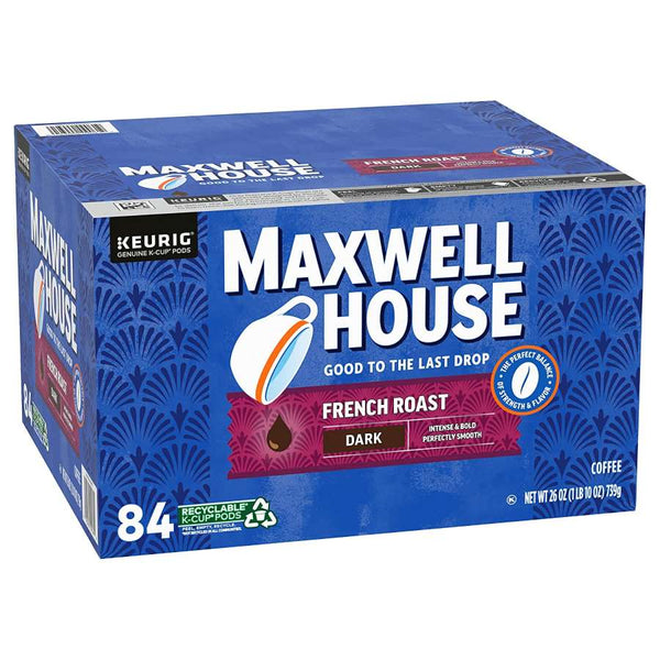 Load image into Gallery viewer, Maxwell House French Roast, Dark Roast, Keurig K-cup Coffee Pods, box of 84 k-cups
